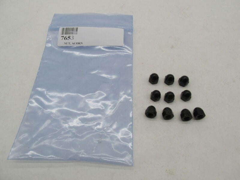 Lot of 10 Harley Davidson Genuine NOS Black Acorn Nuts 7653