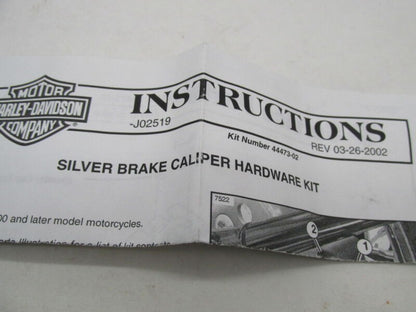 Harley Davidson Genuine NOS Plated Silver Finish Caliper Hardware Kit 44473-02