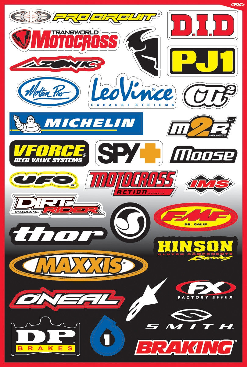 Factory Effex Sponsor Stickers Kit 10-68002