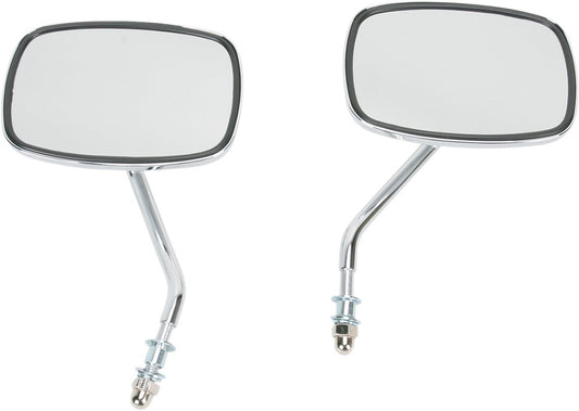 Emgo Universal Screw-In Mount Mirror Short Stem - Plain Face - for Harley Bot...