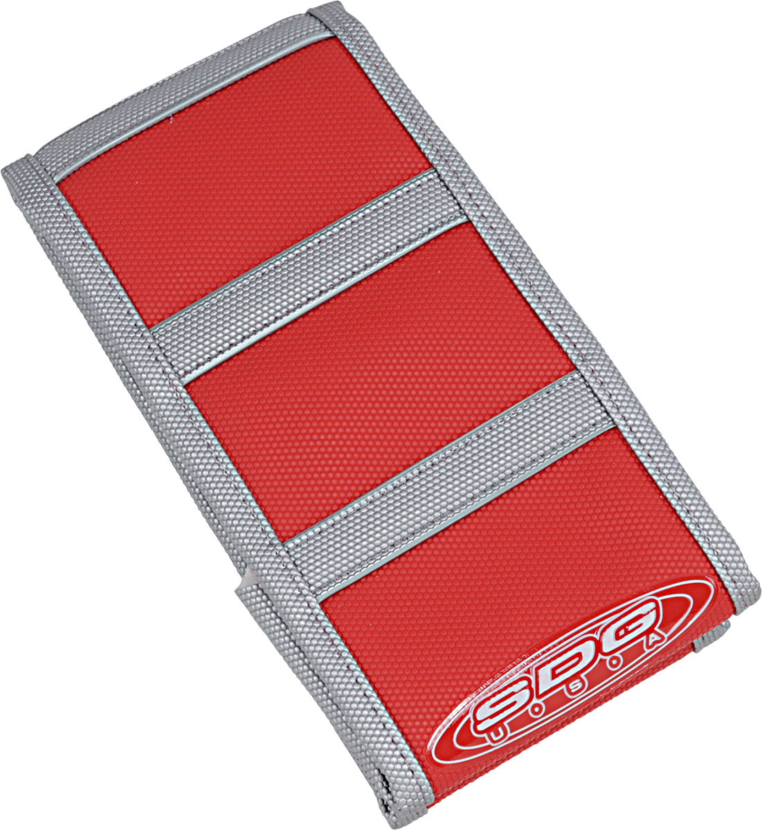 SDG 6-Rib Gripper Seat Covers Gray Gray Ribs Red Top 95923XRX