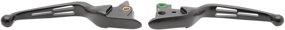Drag Specialties Slotted Wide Blade Lever Sets Matte Black 0610-1685