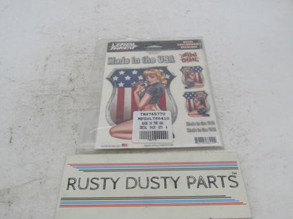 Lot of 3 Lethal Threat Made in the USA Girl Motorcycle Decals 6X8" LT88410