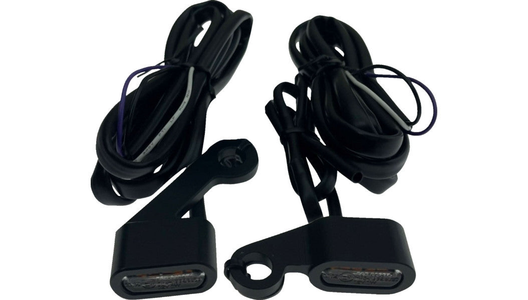 Drag Specialties LED Handlebar Marker Lights Matte Black w/ Smoke Lens 2040-3059