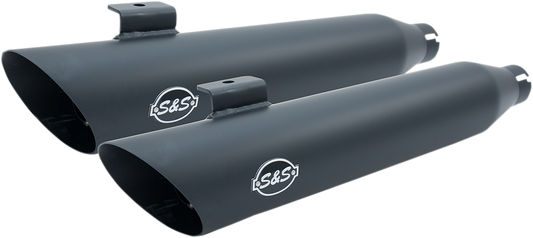 S & S Cycle Slash-Cut Slip-On Mufflers Black 550-0724