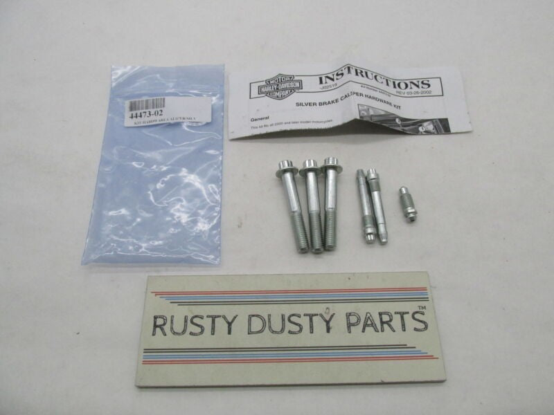 Harley Davidson Genuine NOS Plated Silver Finish Caliper Hardware Kit 44473-02