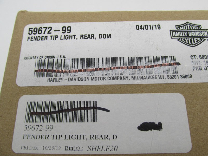 Harley Davidson Genuine NOS Rear Fender Tip Light 59672-99