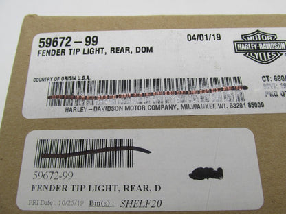 Harley Davidson Genuine NOS Rear Fender Tip Light 59672-99