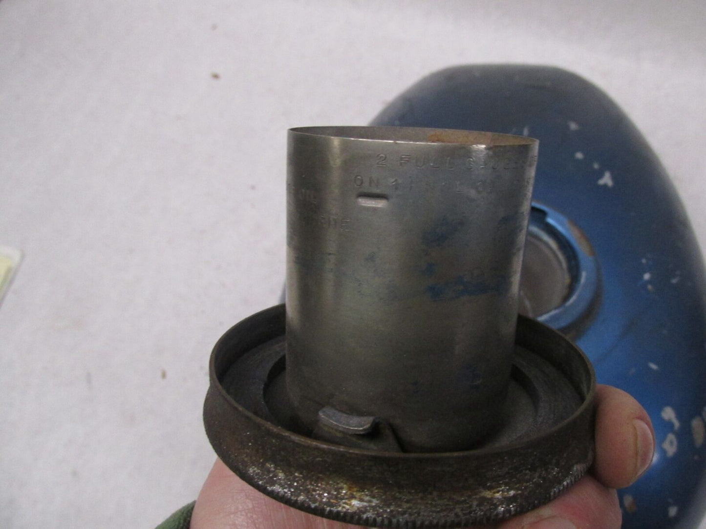 Vintage Motorcycle AHRMA Blue Gas Fuel Tank Unknown Model Esso Jawa CZ