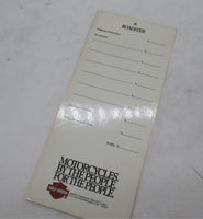 Harley Davidson Genuine Laminated Roadster Dealer Sticker Price Spec Card Sheet