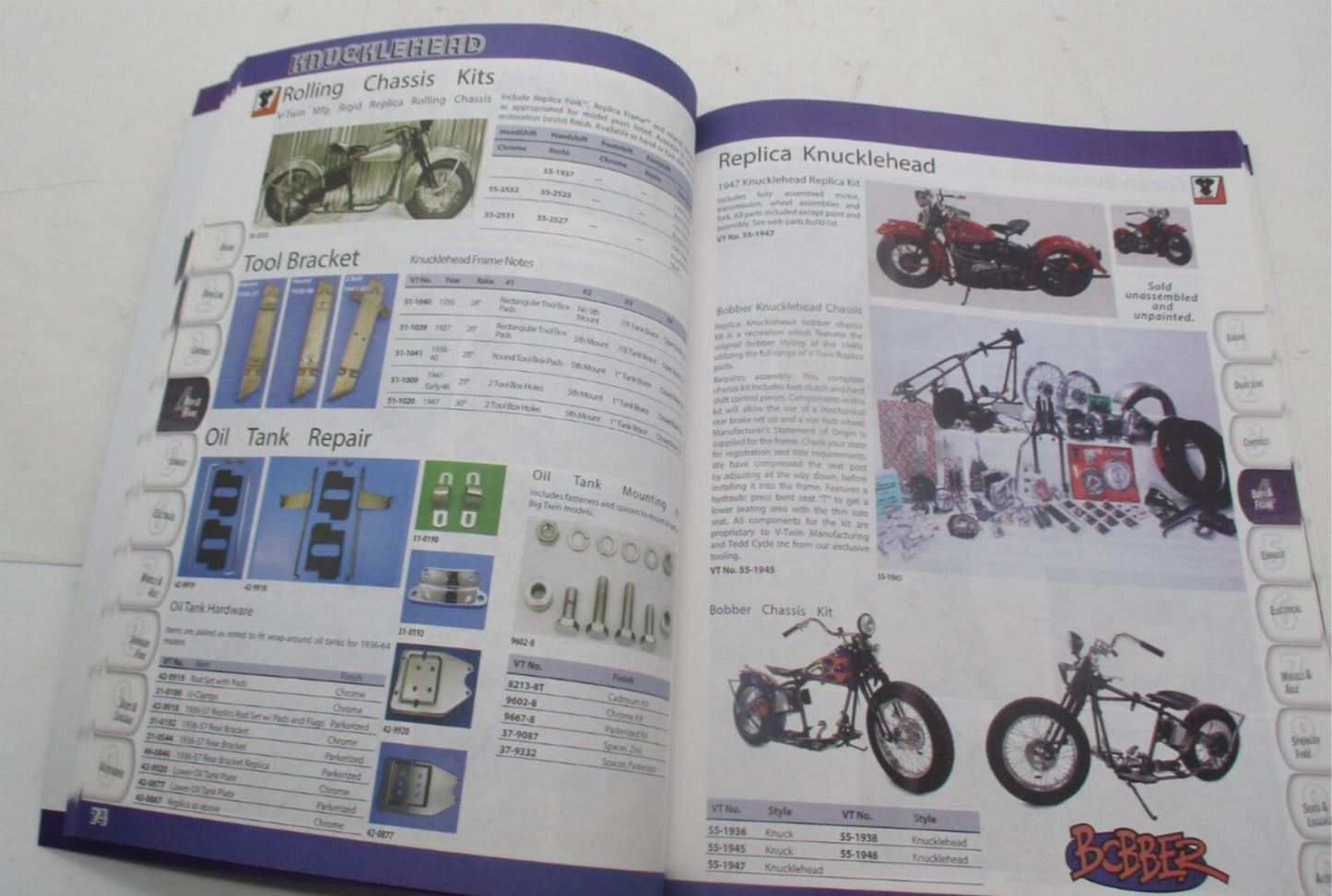 V-Twin 48-1331 Harley Davidson Knucklehead Parts Dope Reference Guide 1936-1947