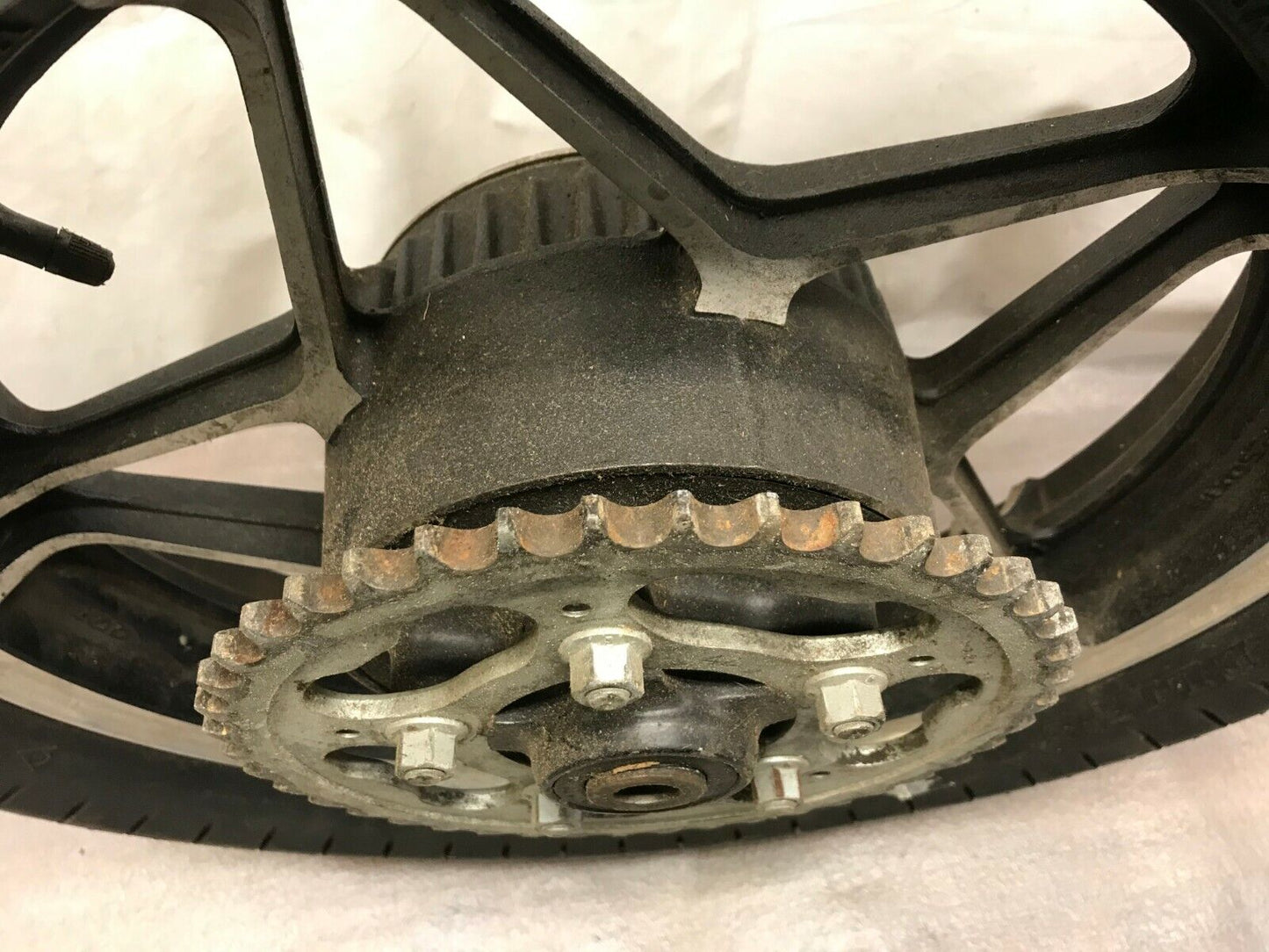 83 HONDA CB550 CB 550 SC NIGHTHAWK OEM REAR WHEEL RIM Tire 3X16 Dunlop k391