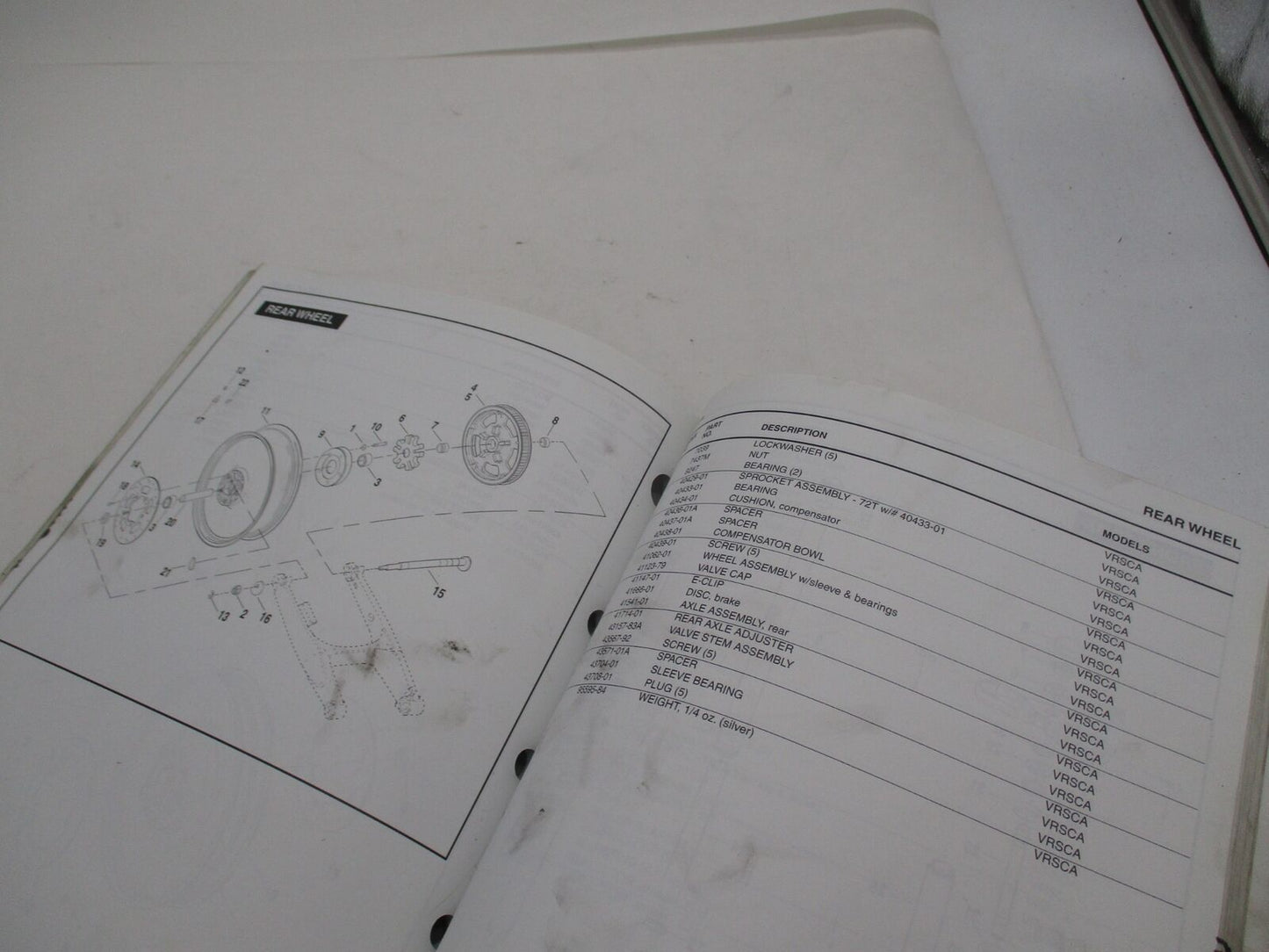 Harley Davidson Genuine Official Factory 2003 VRSCA Model Parts Catalog 99457-03