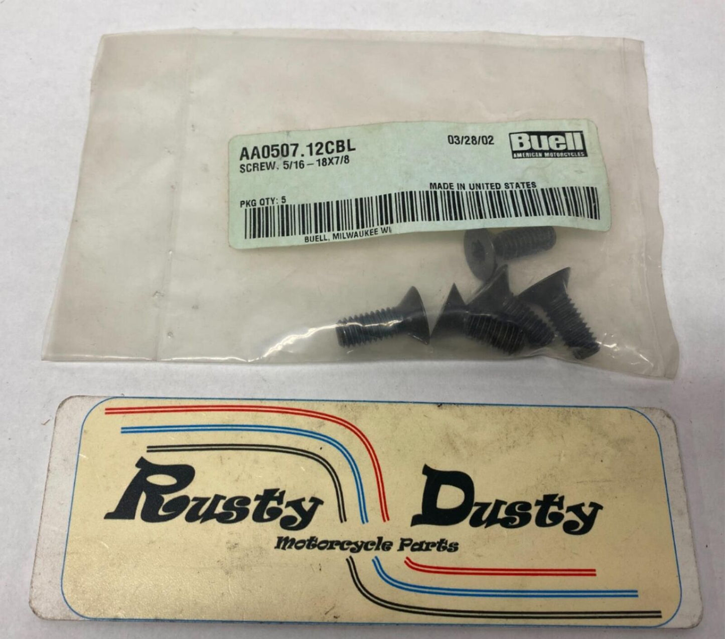 Harley Buell Genuine Screws Lot (5) 5/16"-18 X 7/8" AA0507.12CBL