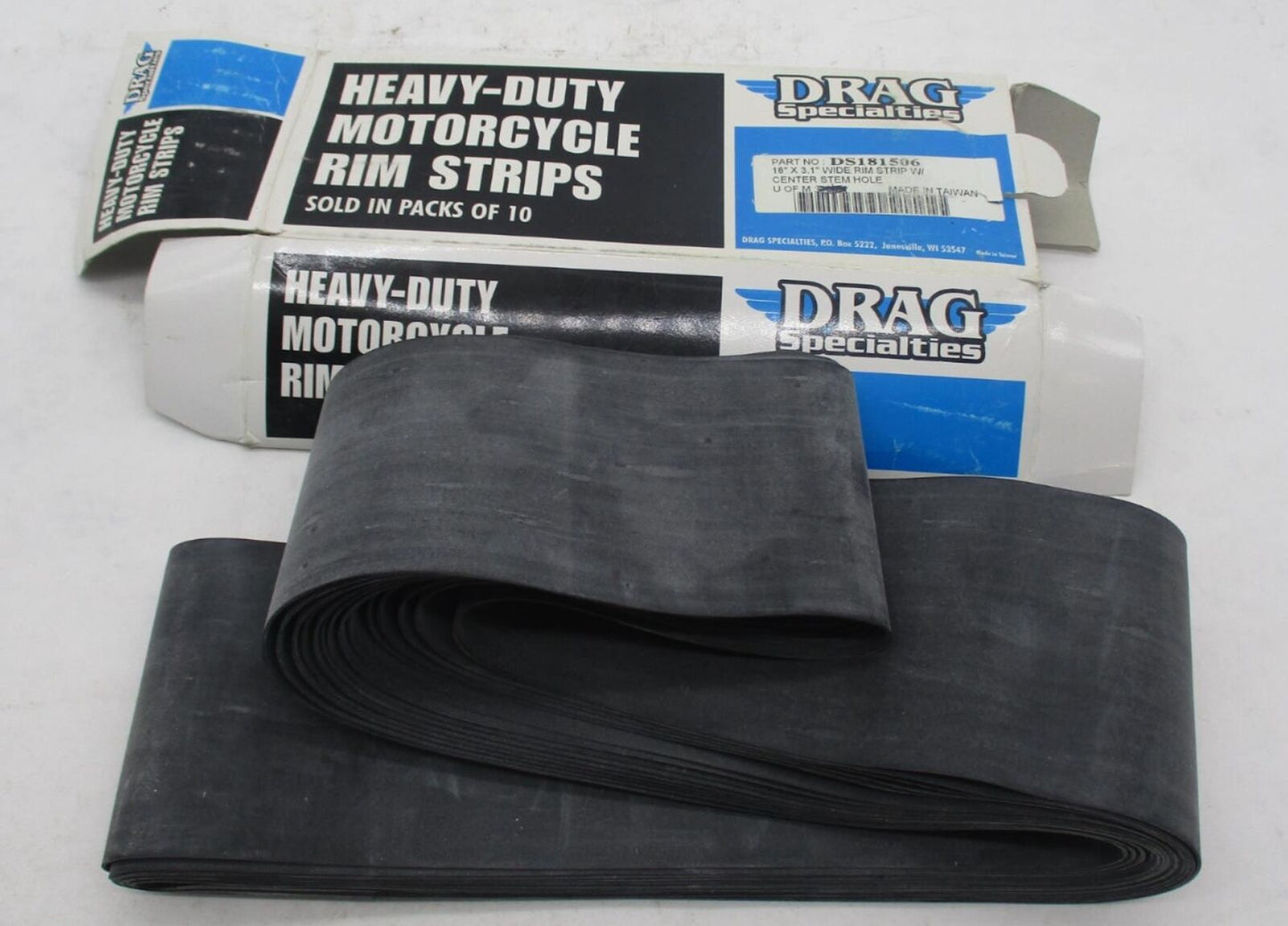 Lot of 7 Drag Specialties 18"x3.1" Wide Rim Strip w/ Center Stem Hole DS181506