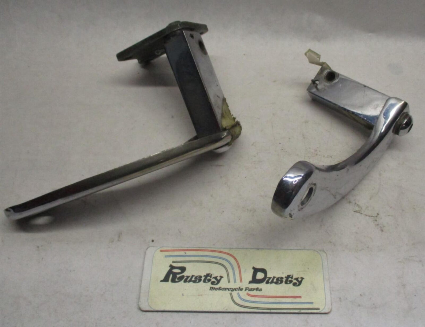 Pair of Harley Davidson Big Twin Chrome Foot Peg Mounting Bracket Extensions