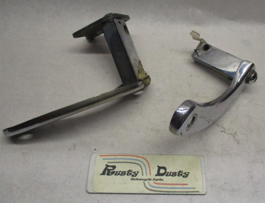 Pair of Harley Davidson Big Twin Chrome Foot Peg Mounting Bracket Extensions