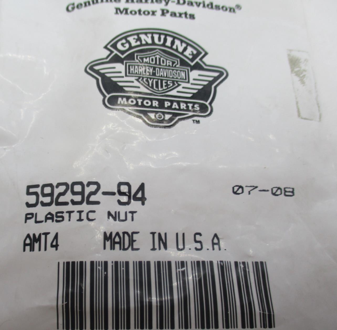 Pack of 4 Harley Davidson Genuine NOS Plastic Nuts 59292-94