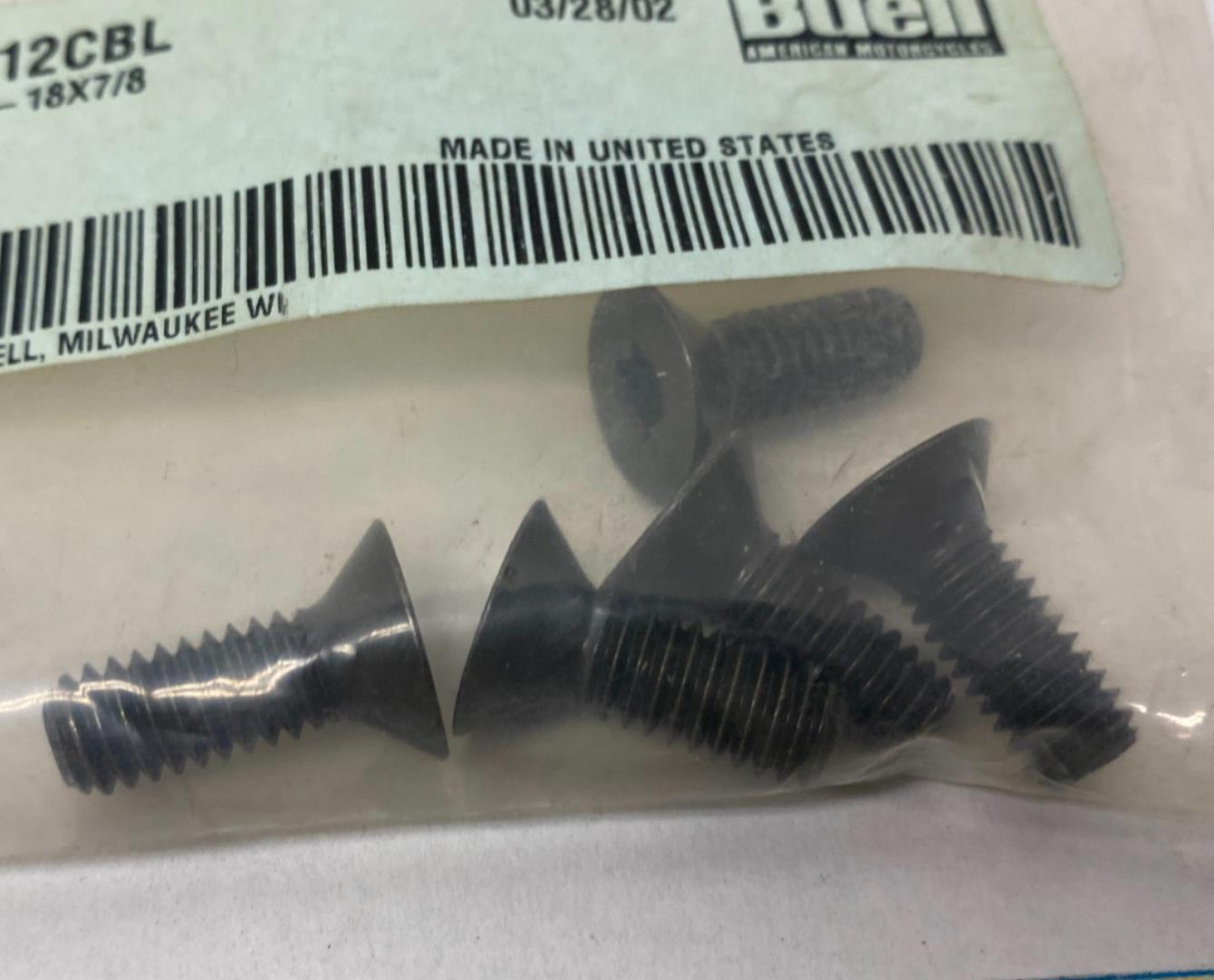 Harley Buell Genuine Screws Lot (5) 5/16"-18 X 7/8" AA0507.12CBL