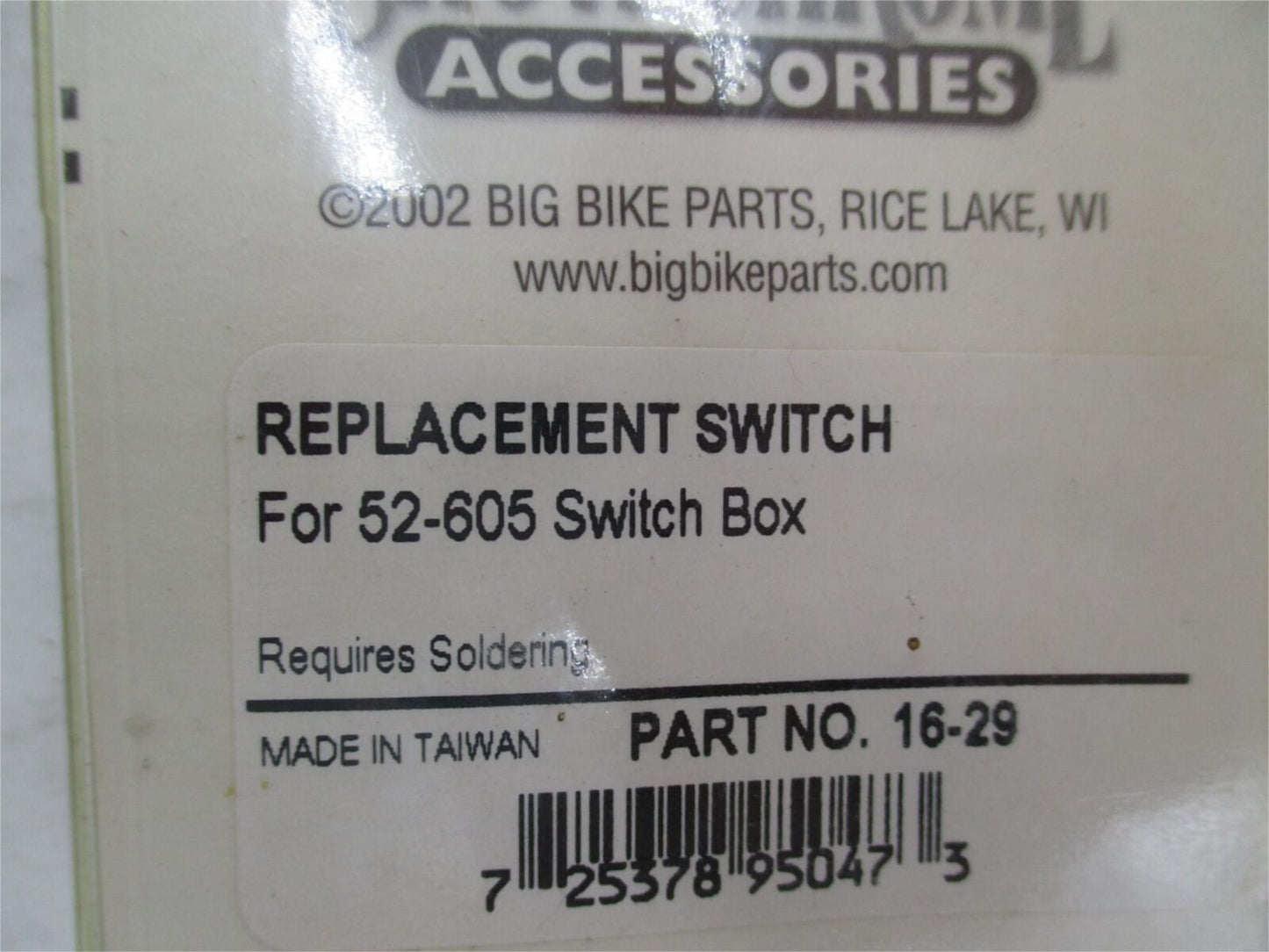 Show Chrome Replacement Switch 16-29 NEW 6A @ 125V for 52-605