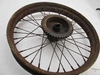 Antique Harley Hummer 18" Rear Wheel Rim w/ Spokes Hub & Drum Brake
