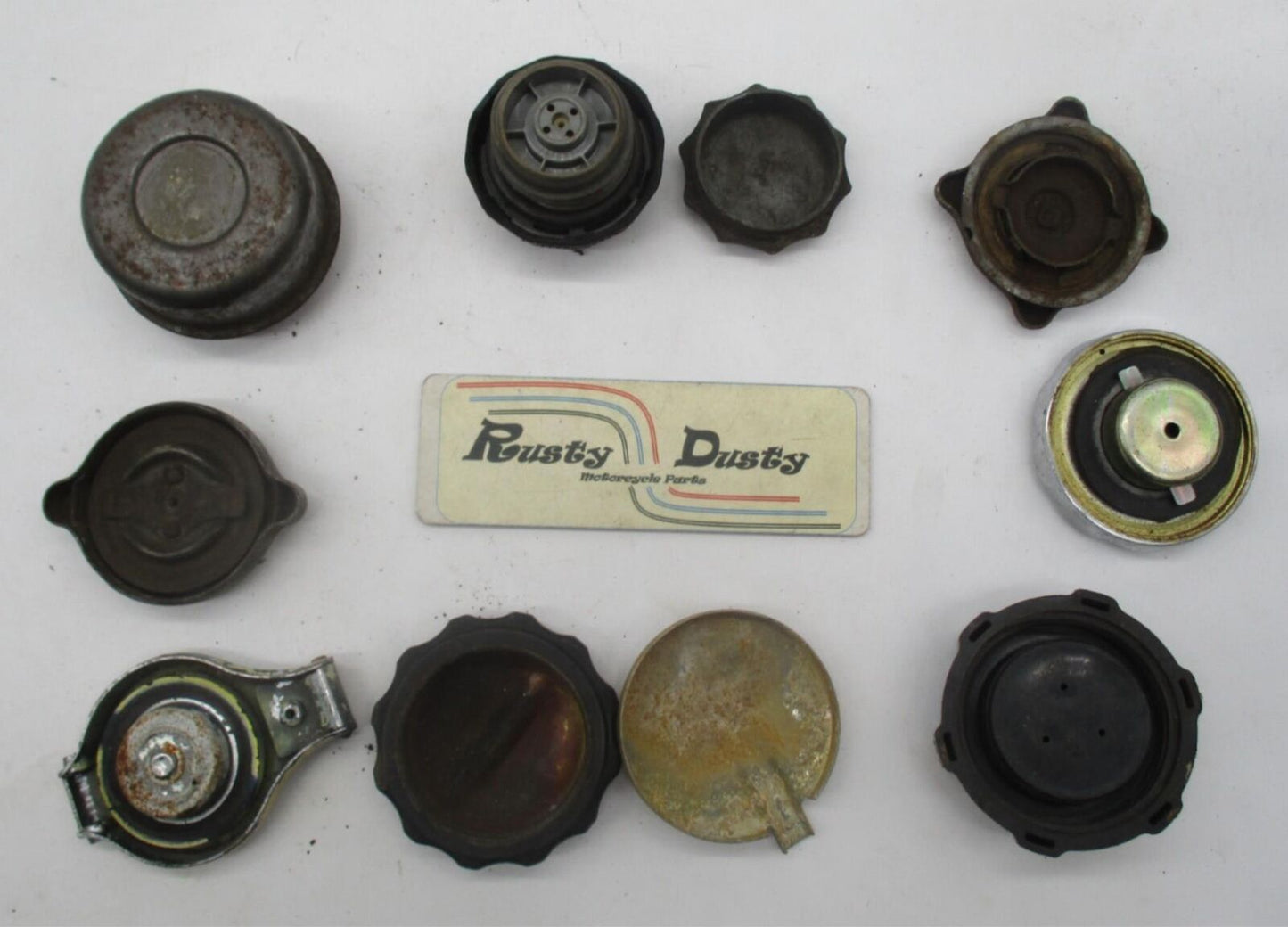 Mixed Lot of Vintage Motorcycle & Car Fuel Gas Tank Filler Lids Caps