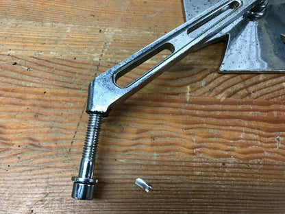Chrome Maltese Mirror Slotted Stem Left Side Harley Used Old School Patina