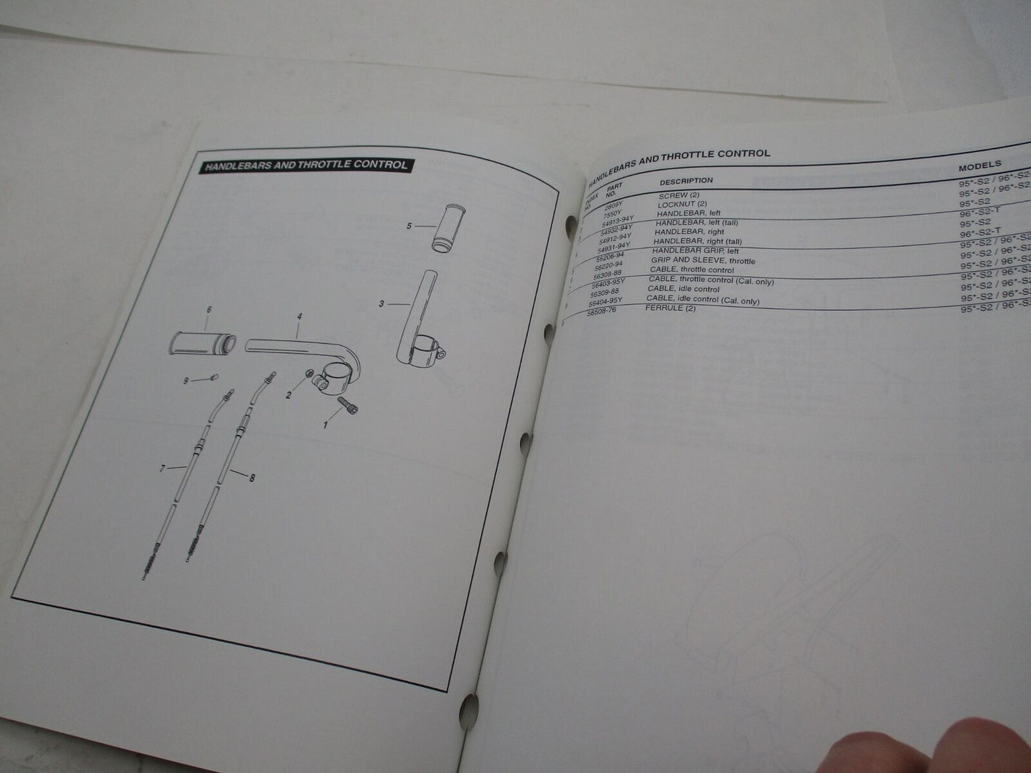 Harley Buell Official Factory 1995-1996 Thunderbolt Parts Catalog 99570-96Y