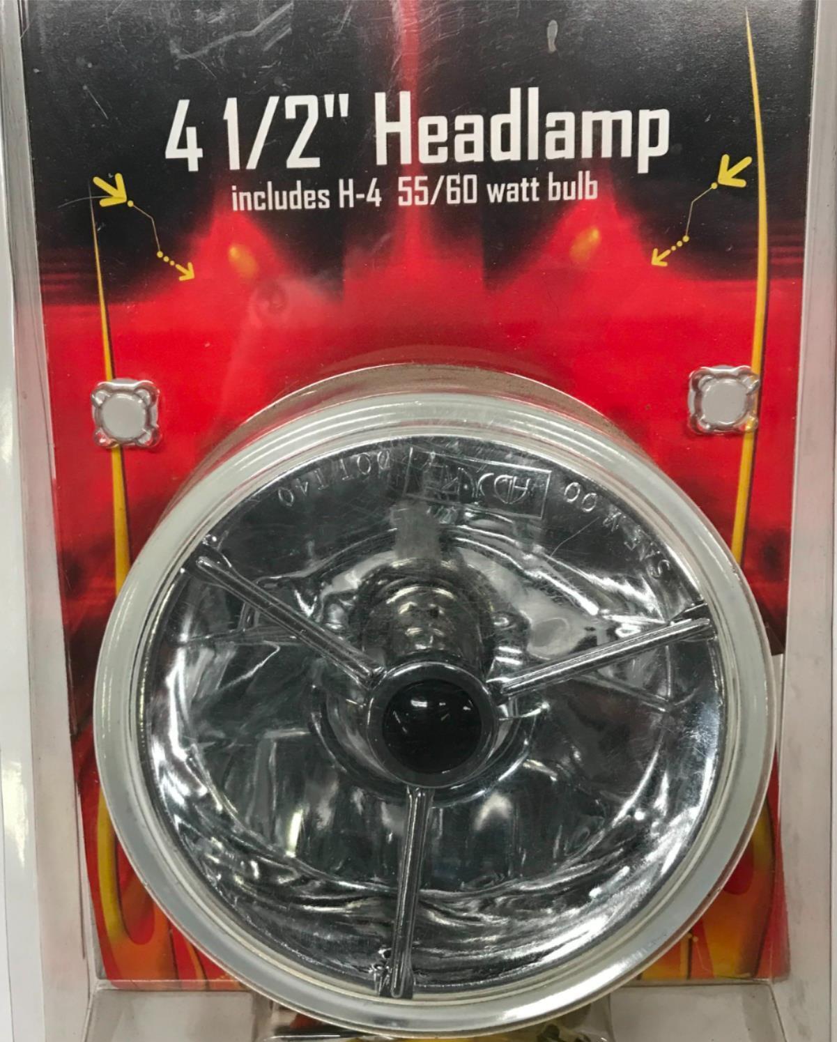Adjure 4-1/2" Head Lamp Headlight H4 55/60 Bulb Harley