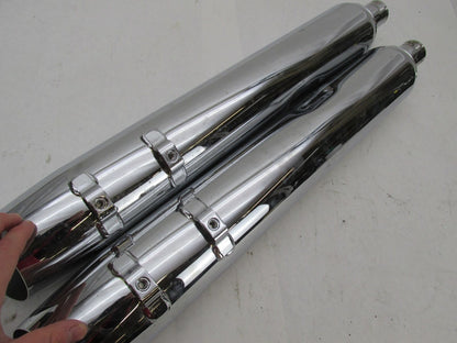 Set of Harley Davidson Touring Chrome Stock Exhaust Mufflers 65547-07 65354-07