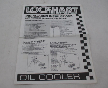 Harley  Lockhart Oil Cooler Installation Instructions 402-HA120 402-HA120C
