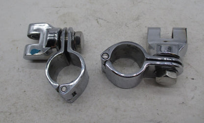 Harley Davidson Genuine Pair of Chrome Highway Peg Mounting Bracket Clamps