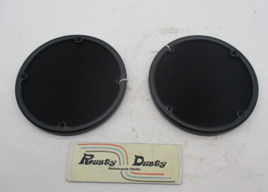 Pair of Harley Davidson Round Speaker Cover Grills 4 Hole Mount