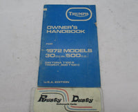 Original Triumph 1972 500cc Daytona T100R Trophy 500 T100C Owner's Handbook