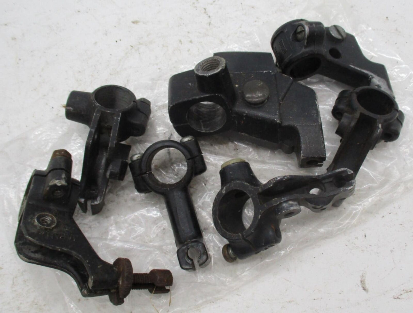 Mixed Lot of Vintage Motorcycle Hand Control Lever Brackets & Perches