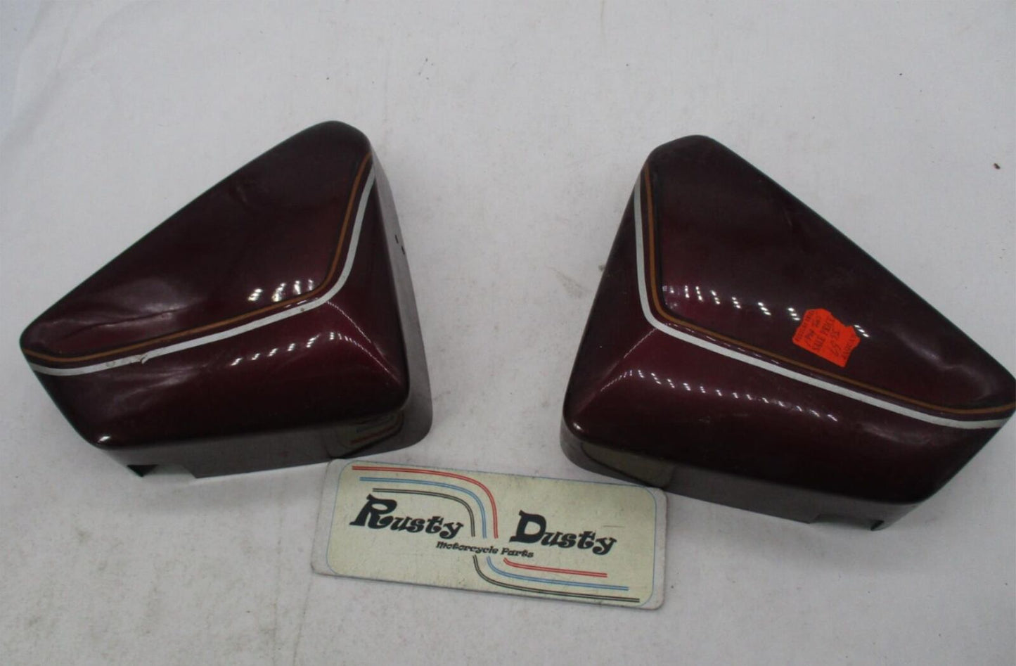 Pair of Maroon 1984 Motorcycle Side Covers Unknown Model?