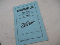 1974 Velocette 350 and 500 cc Models Spare Parts List Book F.482/7R