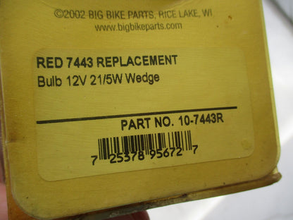 Show Chrome Big Bike Parts 12 21/5W Volts Red Replacement Bulb 7443 10-7443R