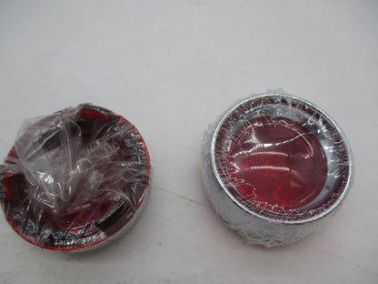 Pair of Harley Kuryakyn Deep Dish Turn Signal Bezels Light Red Lenses 2107