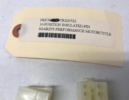 Lot (2) Harley 10-Position Insulated Pin Electrical Connector TR-200722