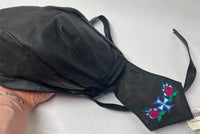 Hot Leathers Leather Head Wrap Black Rose Cross Embroidered