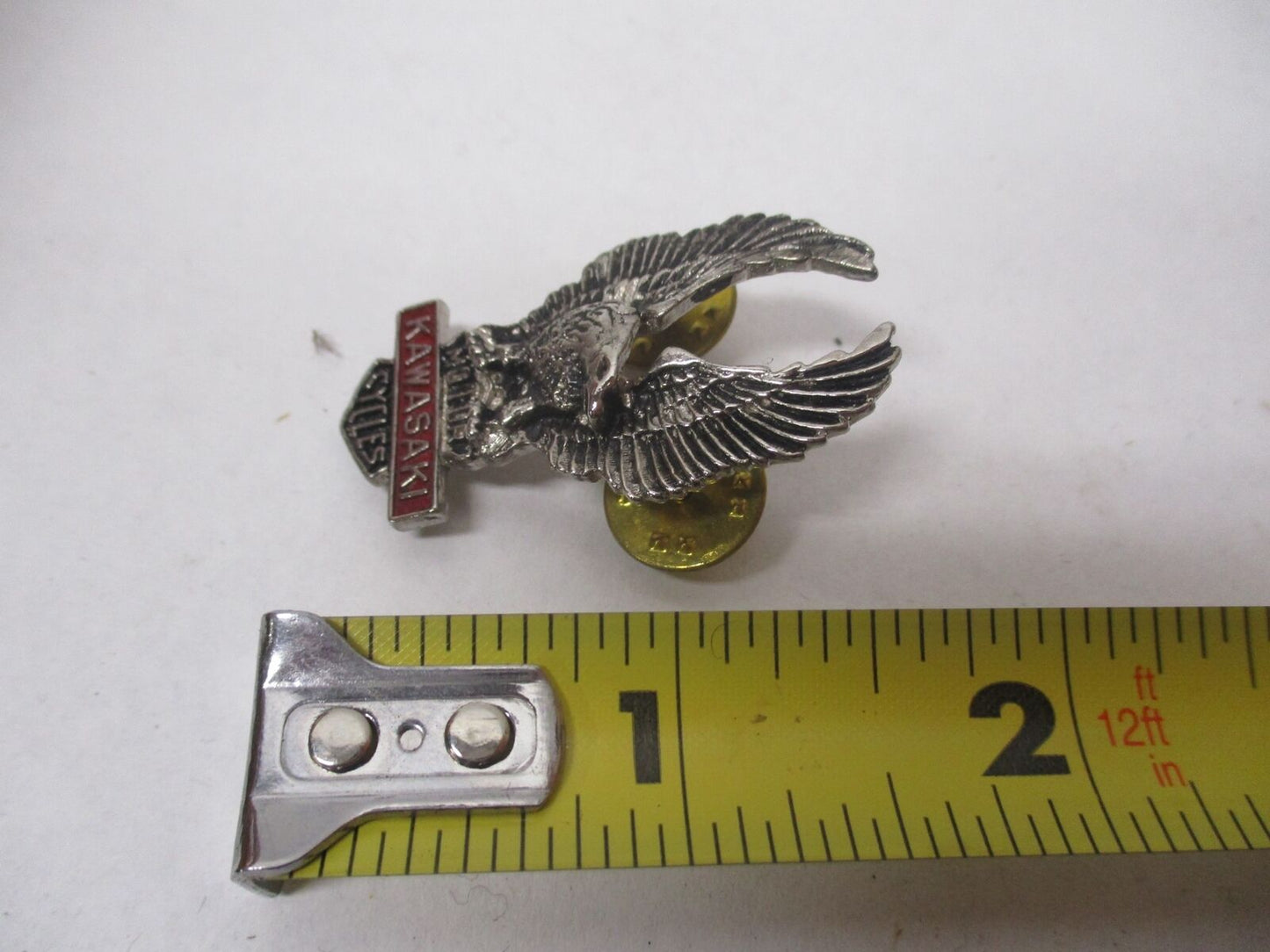 Kawasaki Silver & Red Motorcycle Bike Cruiser Rider Vest Jacket Eagle Metal Pin