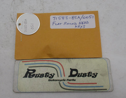 Harley Davidson Genuine NOS Flat Round Head Key Set 71583-85A Code: 0051