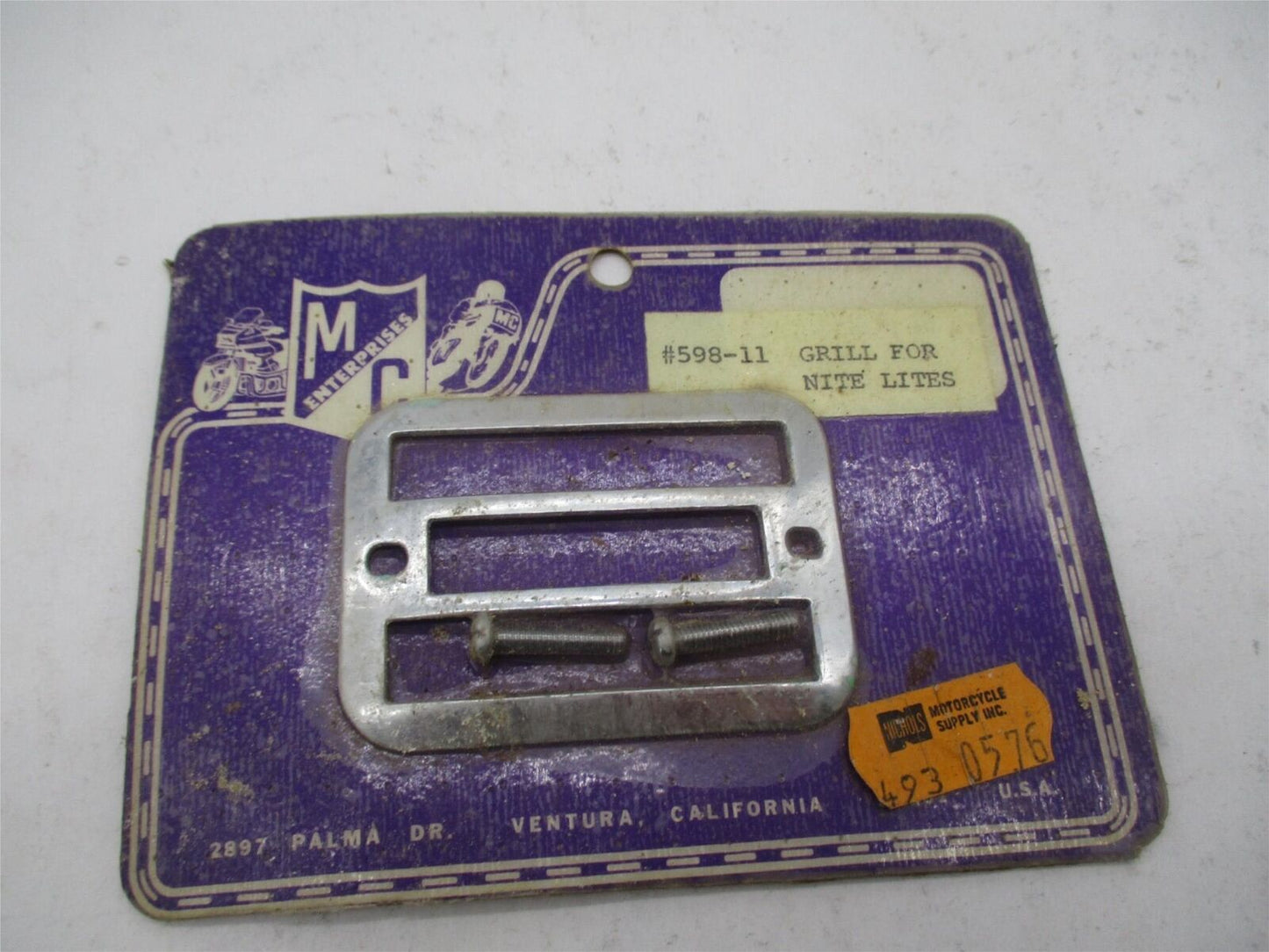 MC Enterprises Vintage Motorcycle Harley NOS Chrome Grill for Nite Lites 598-11
