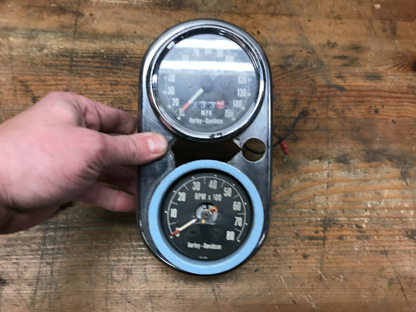 Harley Davidson Shoevlhead Speedometer Tach Gauge Cluster parts or Repair