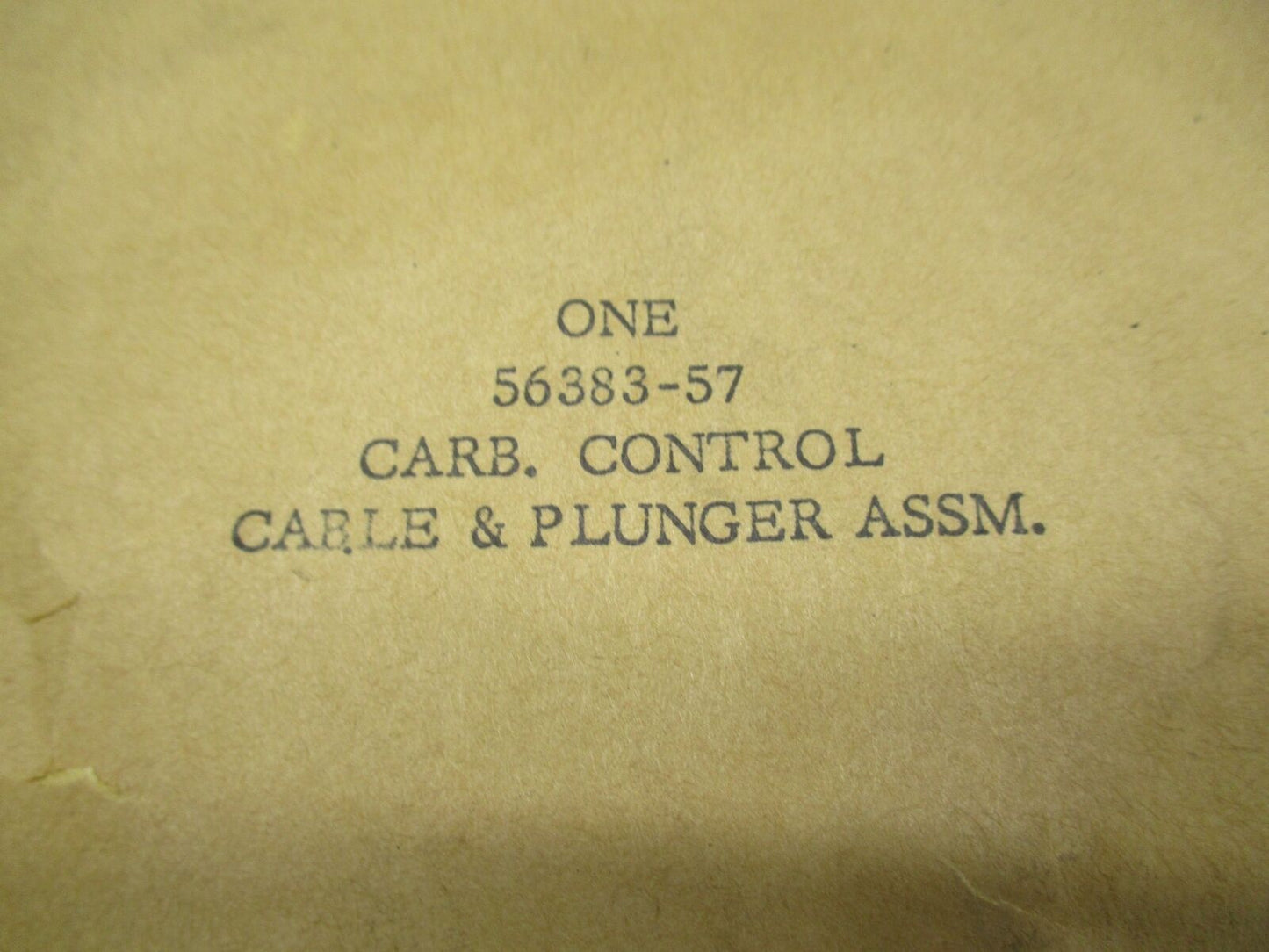 Harley Davidson NOS Genuine Carburetor Control Cable & Plunger Assembly 56383-57