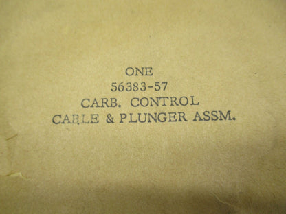 Harley Davidson NOS Genuine Carburetor Control Cable & Plunger Assembly 56383-57