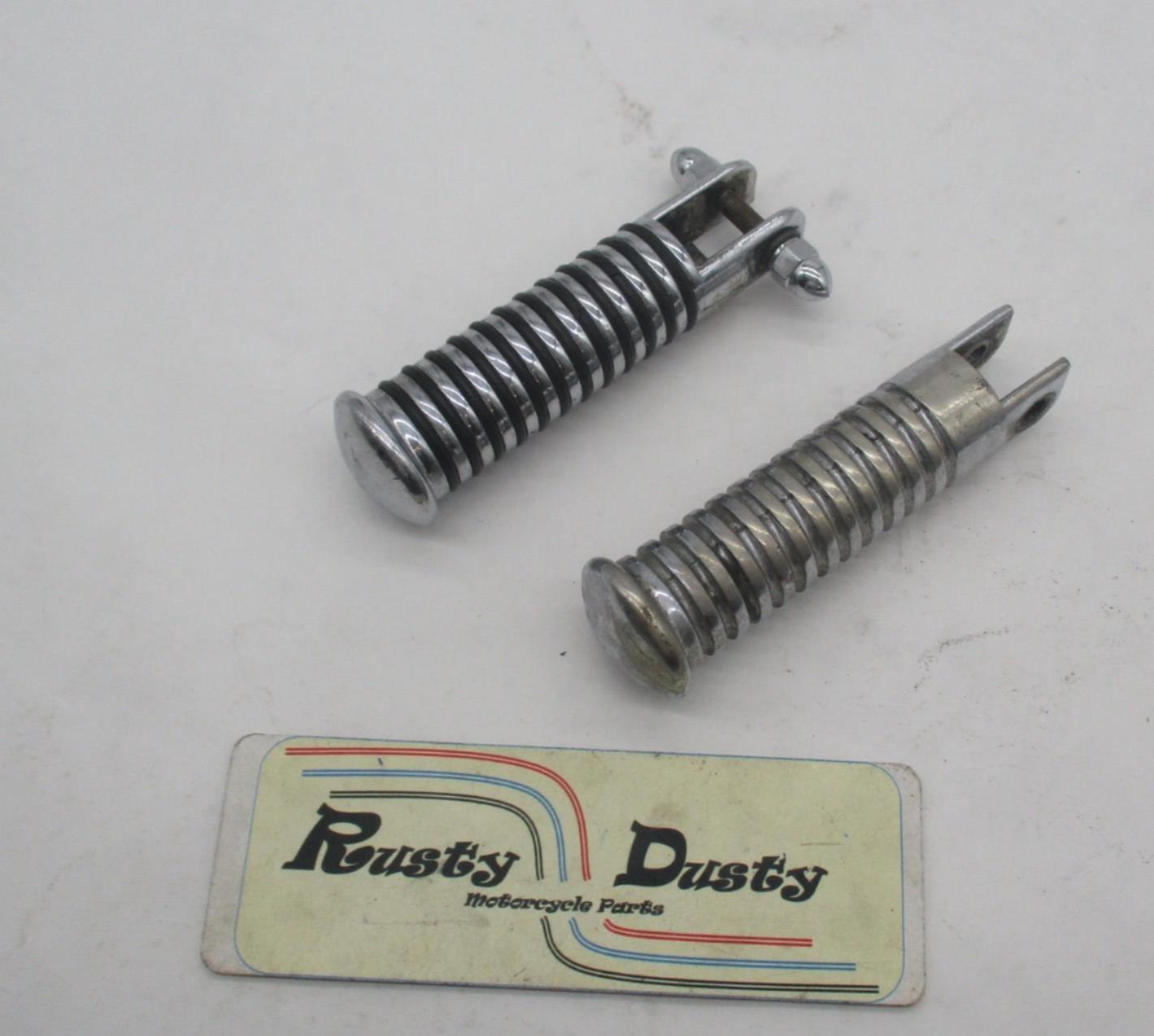 Pair of Harley Davidson Chrome Ribbed Foot Pegs Female Type
