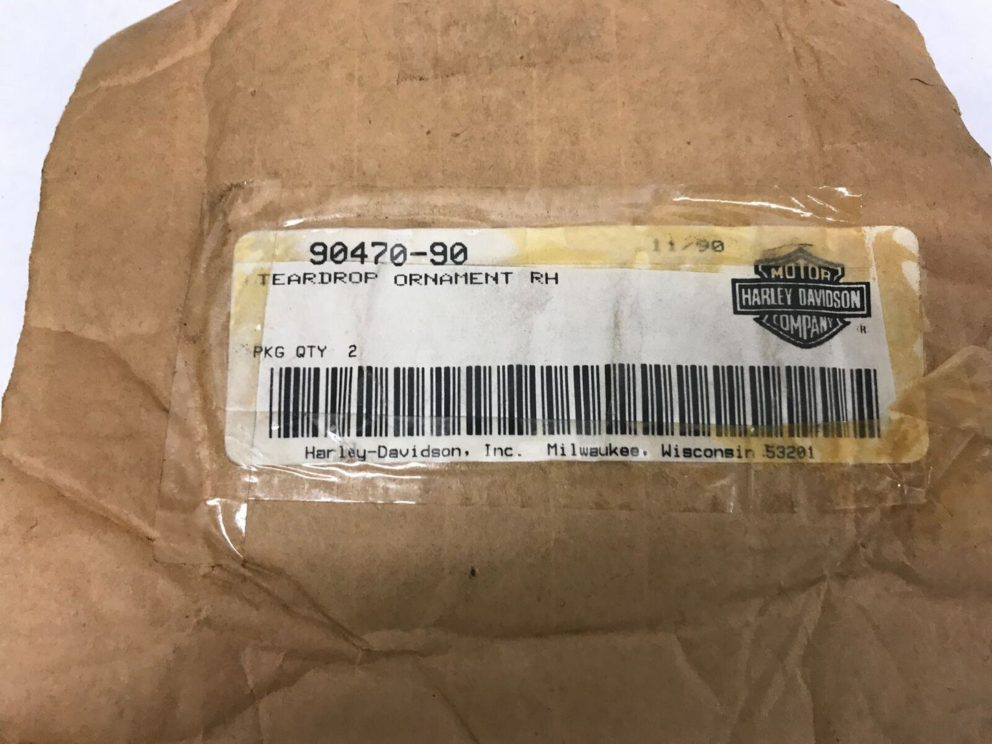 Harley Davidson OEM Teardrop Ornament Right Hand RH 90470-90