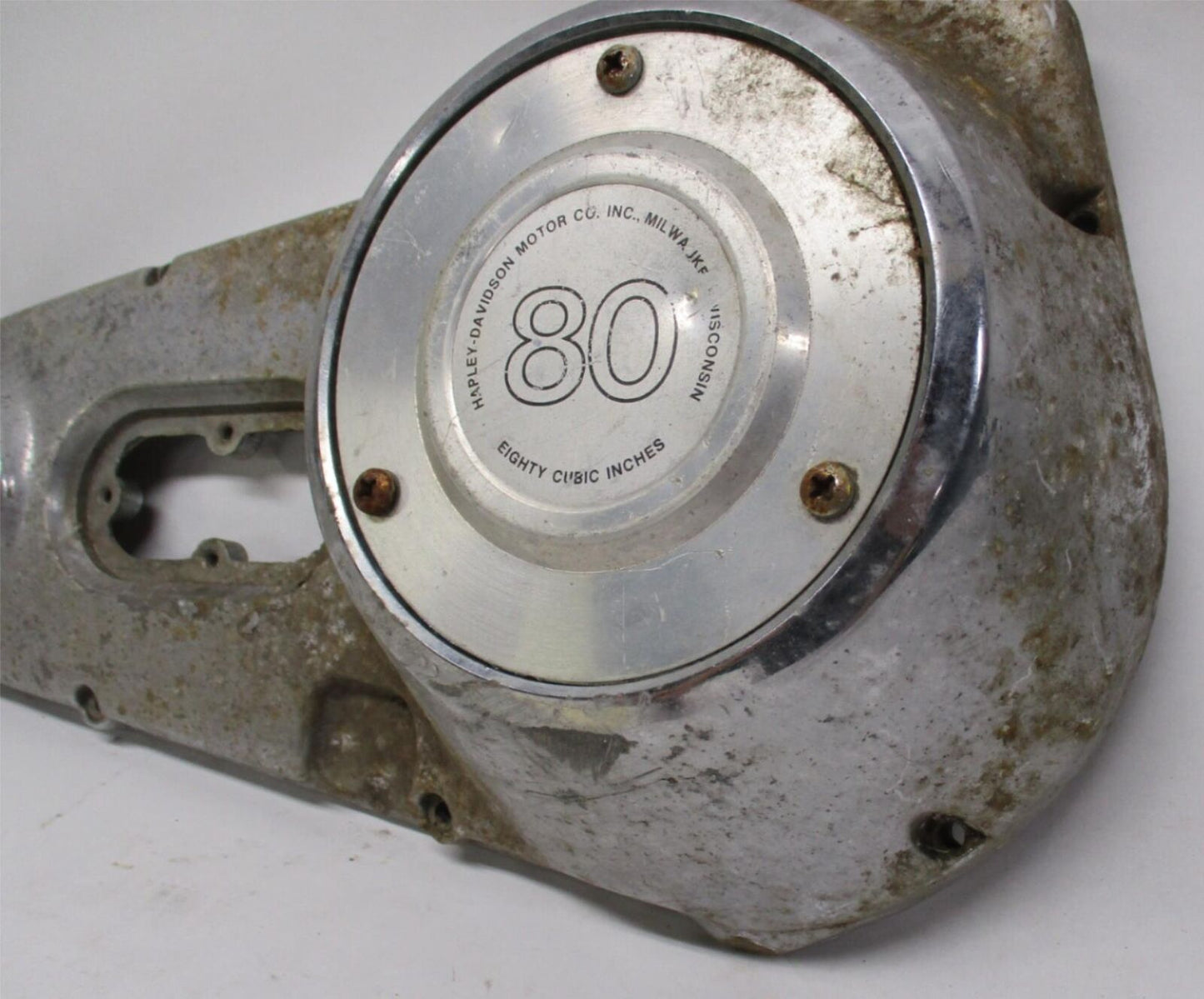 Harley Shovelhead Primary Cover 60506-77 w/ 80 Cubic Inch 3 hole Derby Cover